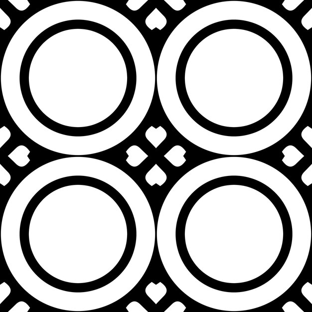 黑白无缝平铺花纹图案