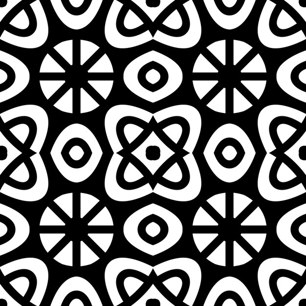 黑白无缝平铺花纹图案