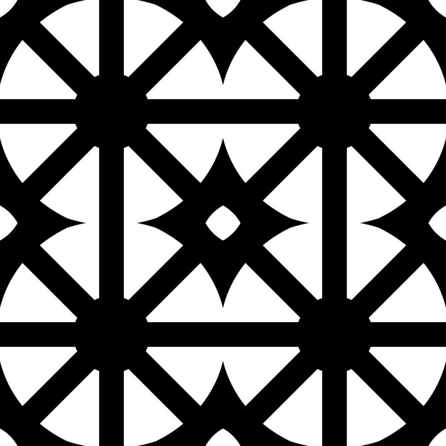 黑白无缝平铺花纹图案