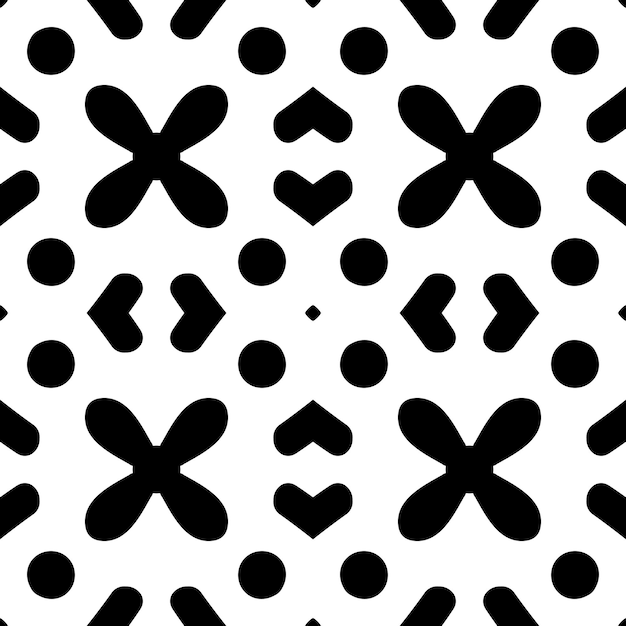 黑白无缝平铺花纹图案