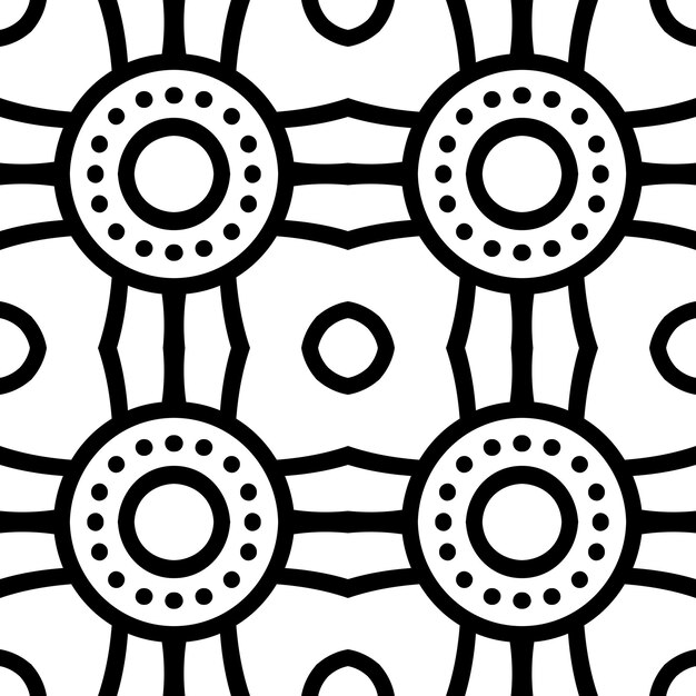 黑白无缝平铺花纹图案