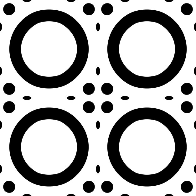 黑白无缝平铺花纹图案