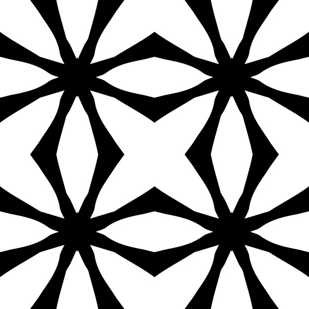 黑白无缝平铺花纹图案