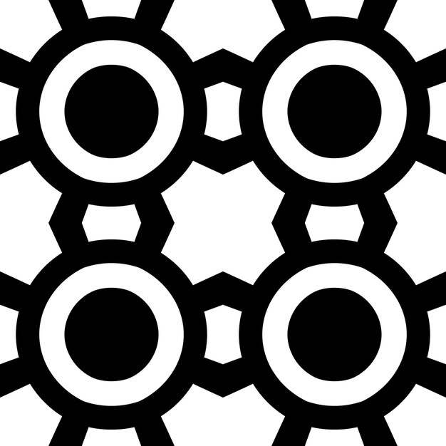 黑白无缝平铺花纹图案