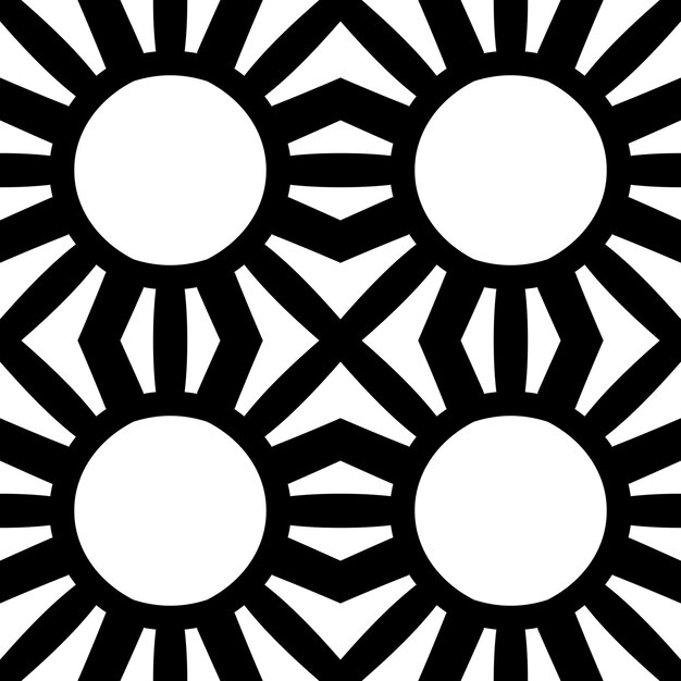 黑白无缝平铺花纹图案