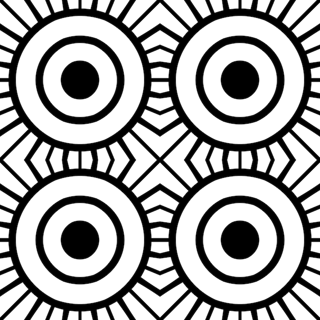 黑白无缝平铺花纹图案