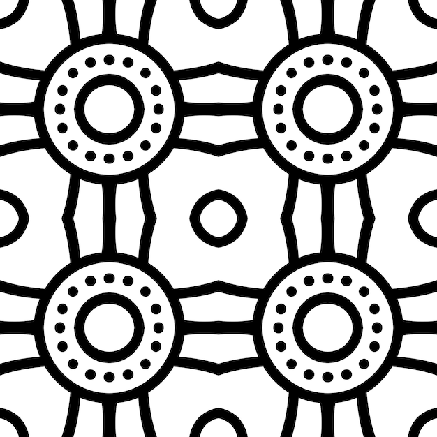 黑白无缝平铺花纹图案