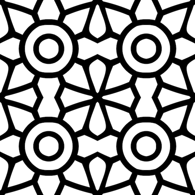 黑白无缝平铺花纹图案