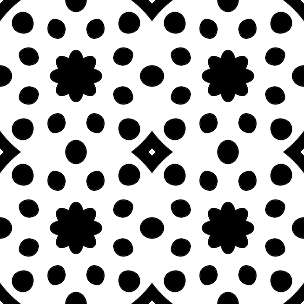 黑白无缝平铺花纹图案