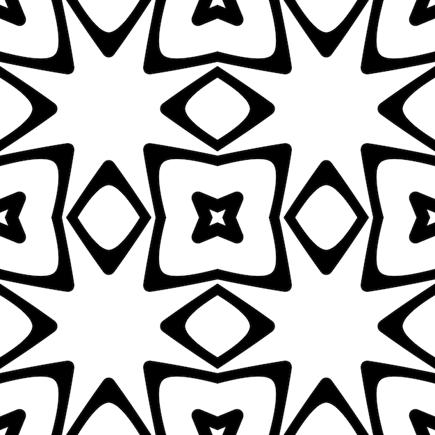 黑白无缝平铺花纹图案