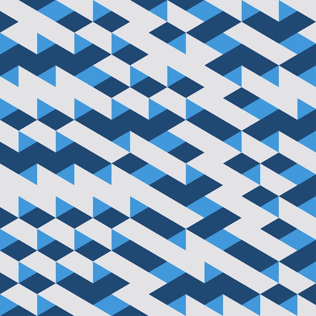 蓝色几何无缝平铺花纹图案