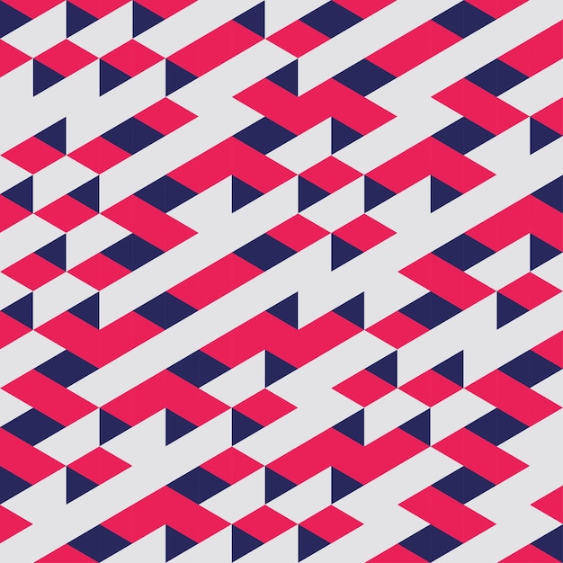 红色几何无缝平铺花纹图案