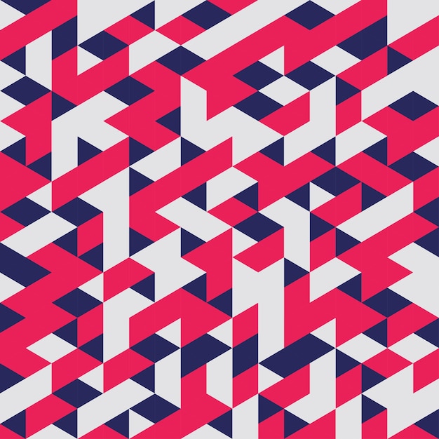 红色几何无缝平铺花纹图案