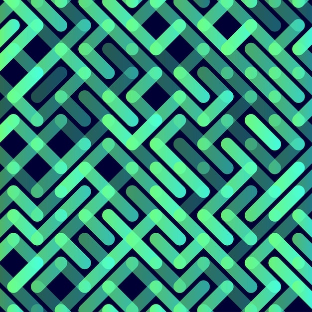 绿色线条无缝平铺花纹图案