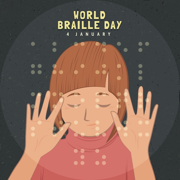 世界盲文日插画