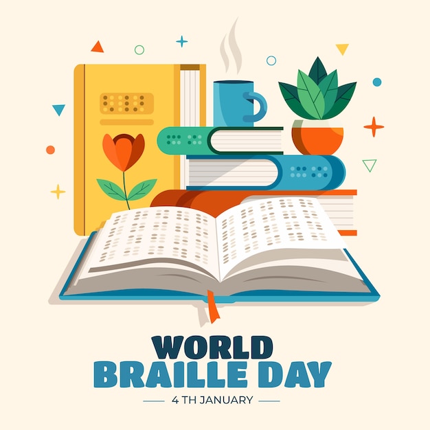 世界盲文日插画