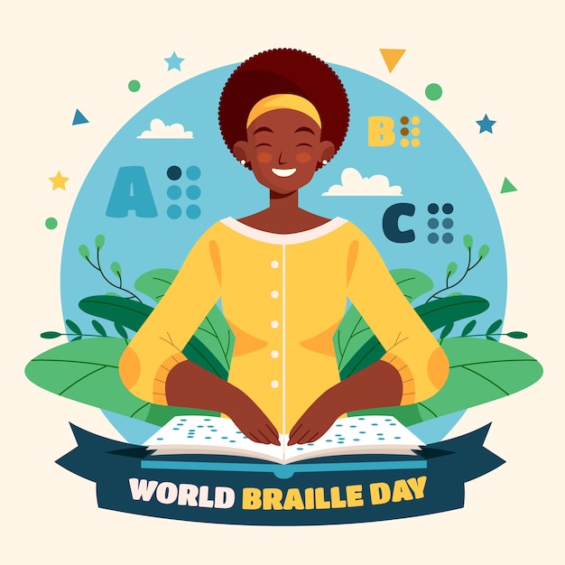 世界盲文日插画