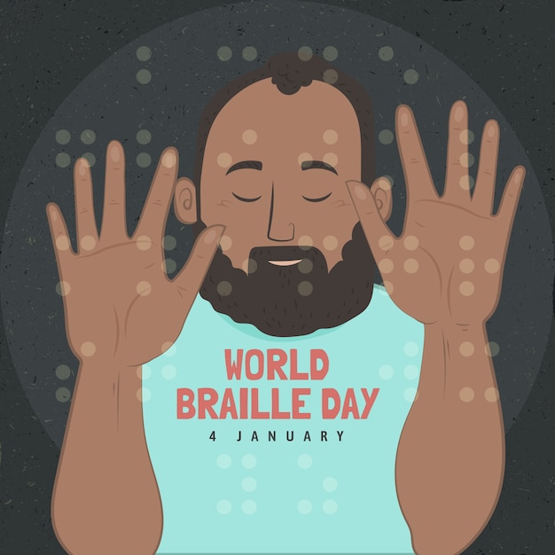世界盲文日插画