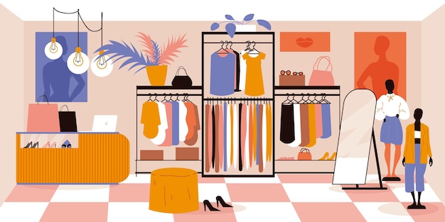 服装店插画