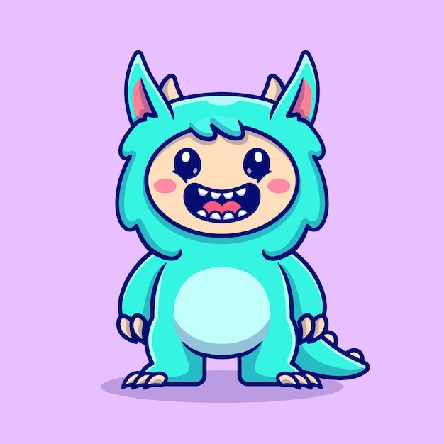 可爱的怪物怪兽卡通插画