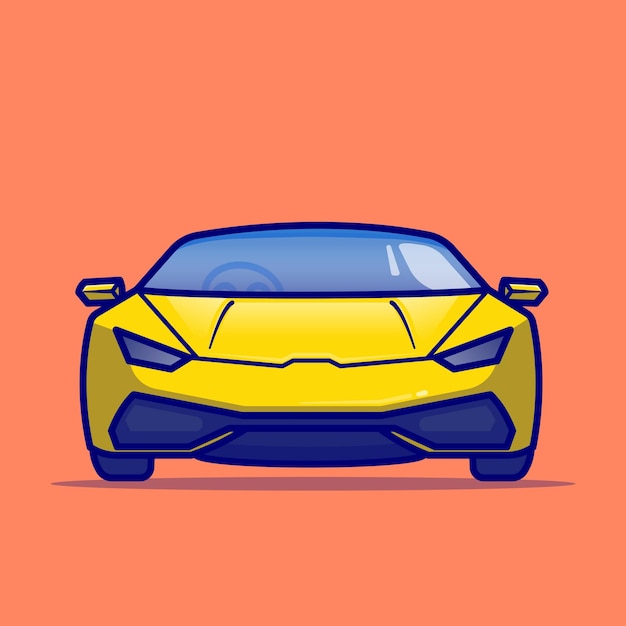 跑车汽车卡通插画