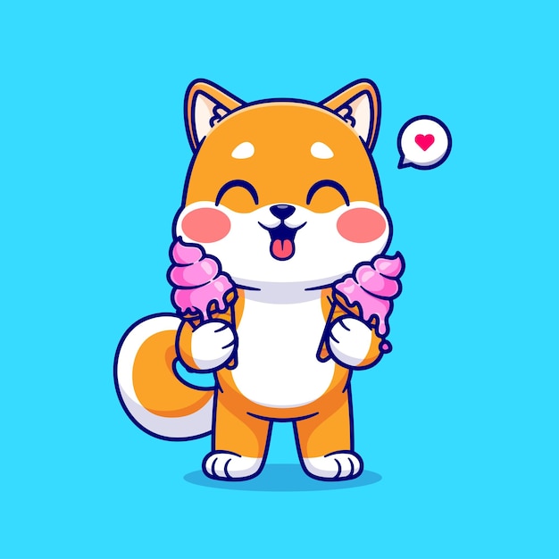 柴犬小狗冰淇淋