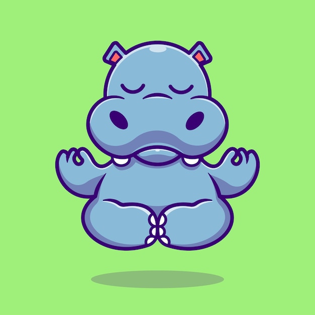 瑜伽冥想的河马