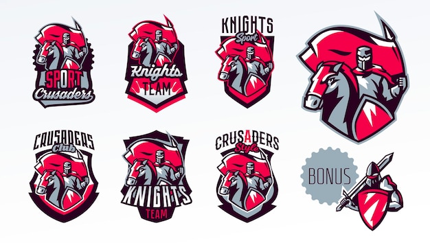 骑马的骑士战士电竞队徽标志logo