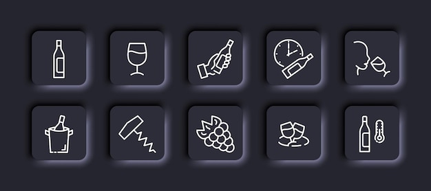 酒瓶杯子葡萄酒喝酒瓶起子图标