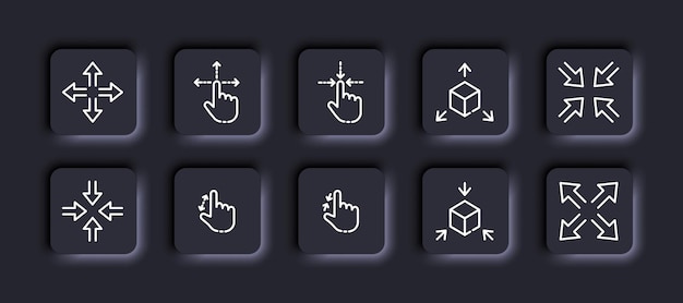 箭头放大缩小移动控制手势操作图标