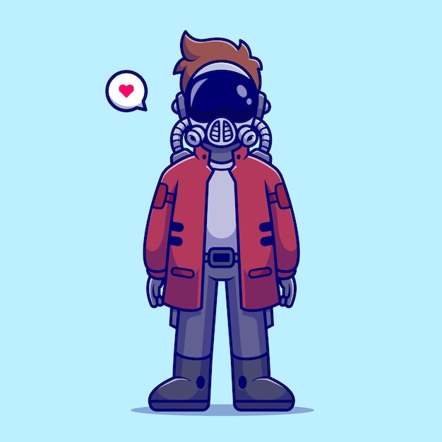 夹克太空人酷卡通插画