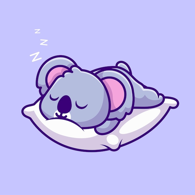 睡觉的考拉卡通插画