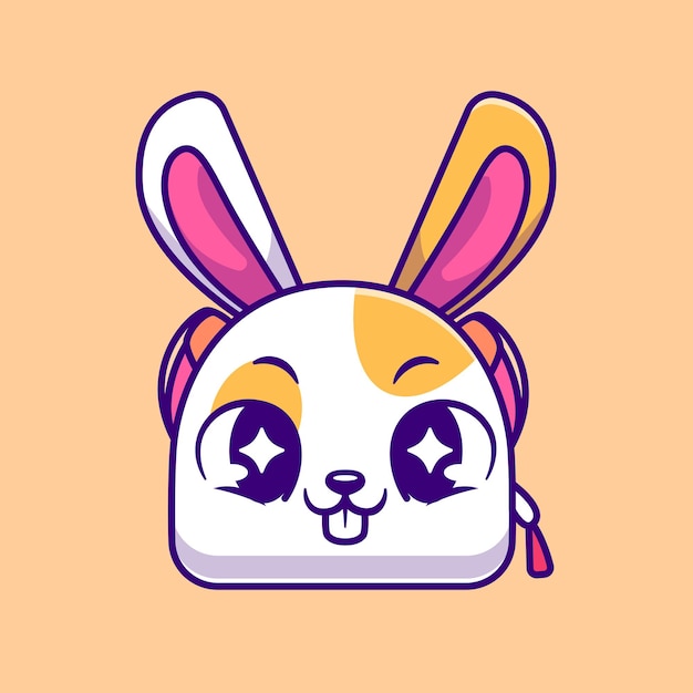 兔子书包背包卡通插画