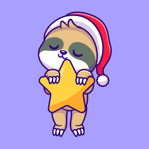 睡觉的树懒卡通插画