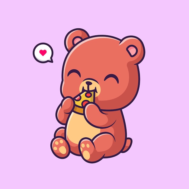 熊猫吃披萨卡通插画