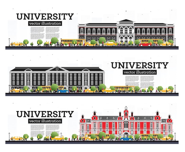 大学校园建筑插画