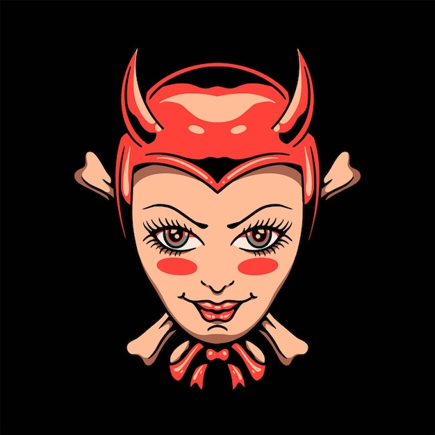 魔鬼女人纹身插画