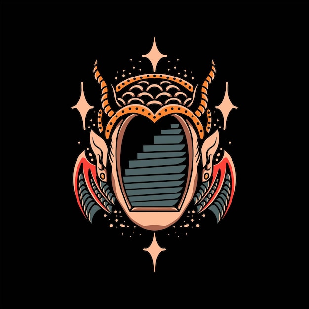 恶魔阶梯纹身插画