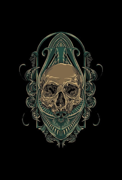 装饰骷髅头插画