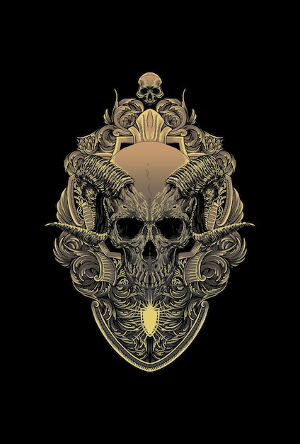 装饰骷髅头插画