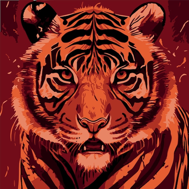 凶猛的老虎插画