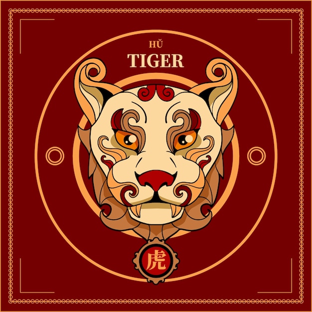 十二生肖老虎插画
