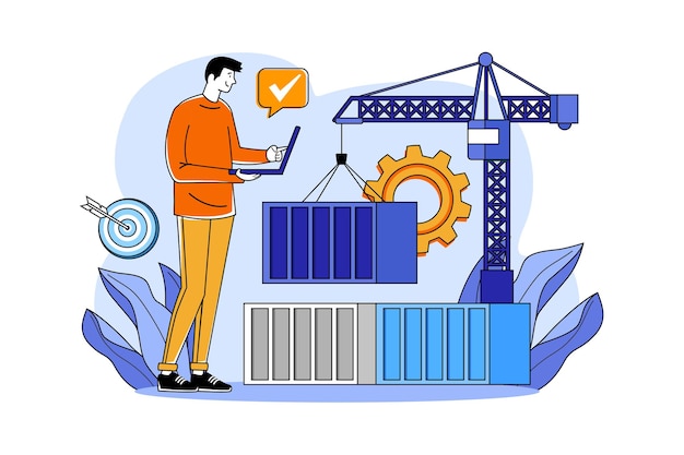 网上购物在线支付扁平插画