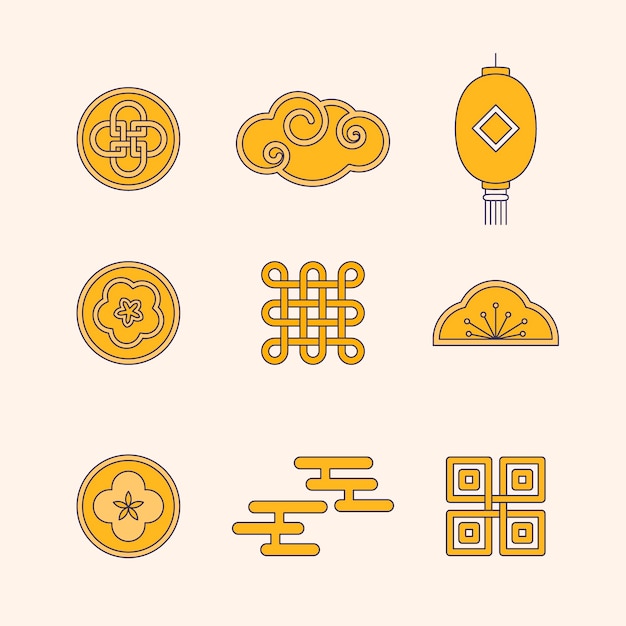 祥云灯笼中式纹样元素