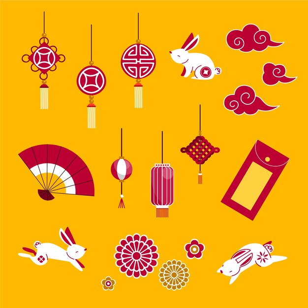 兔子中国结红包春节新年兔年元素