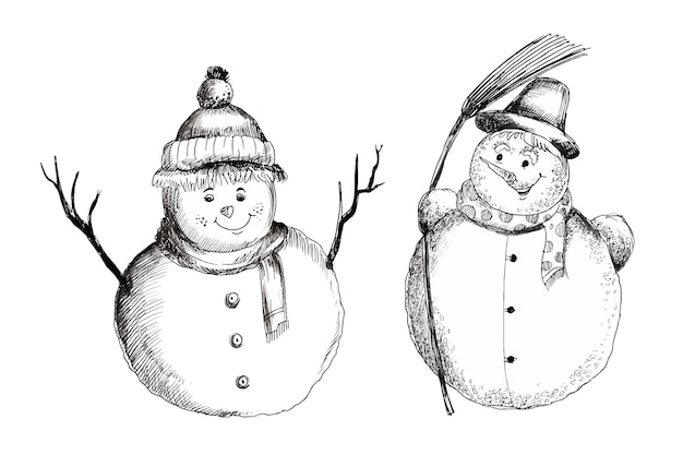 圣诞节雪人插画