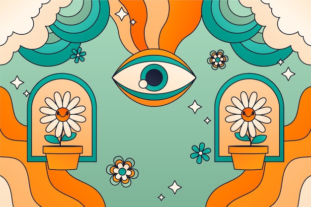 神秘幻想梦境眼睛插画