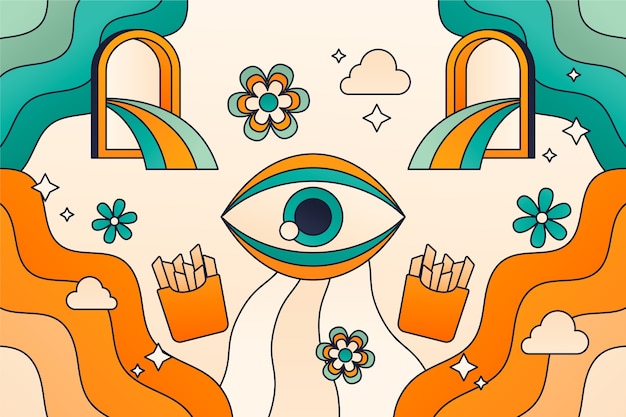 神秘幻想梦境眼睛插画