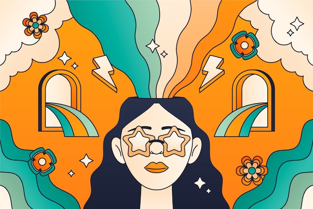 神秘幻想梦境思想插画