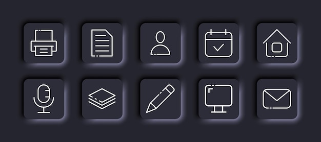 打印机文档邮件用户铅笔图标